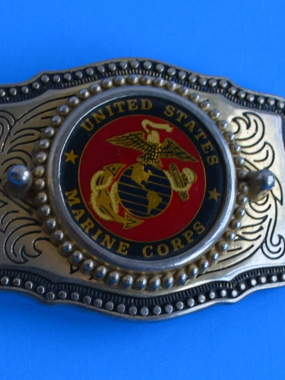 Vintage Western Style United States Marine Corps (USMC) Belt Buckle